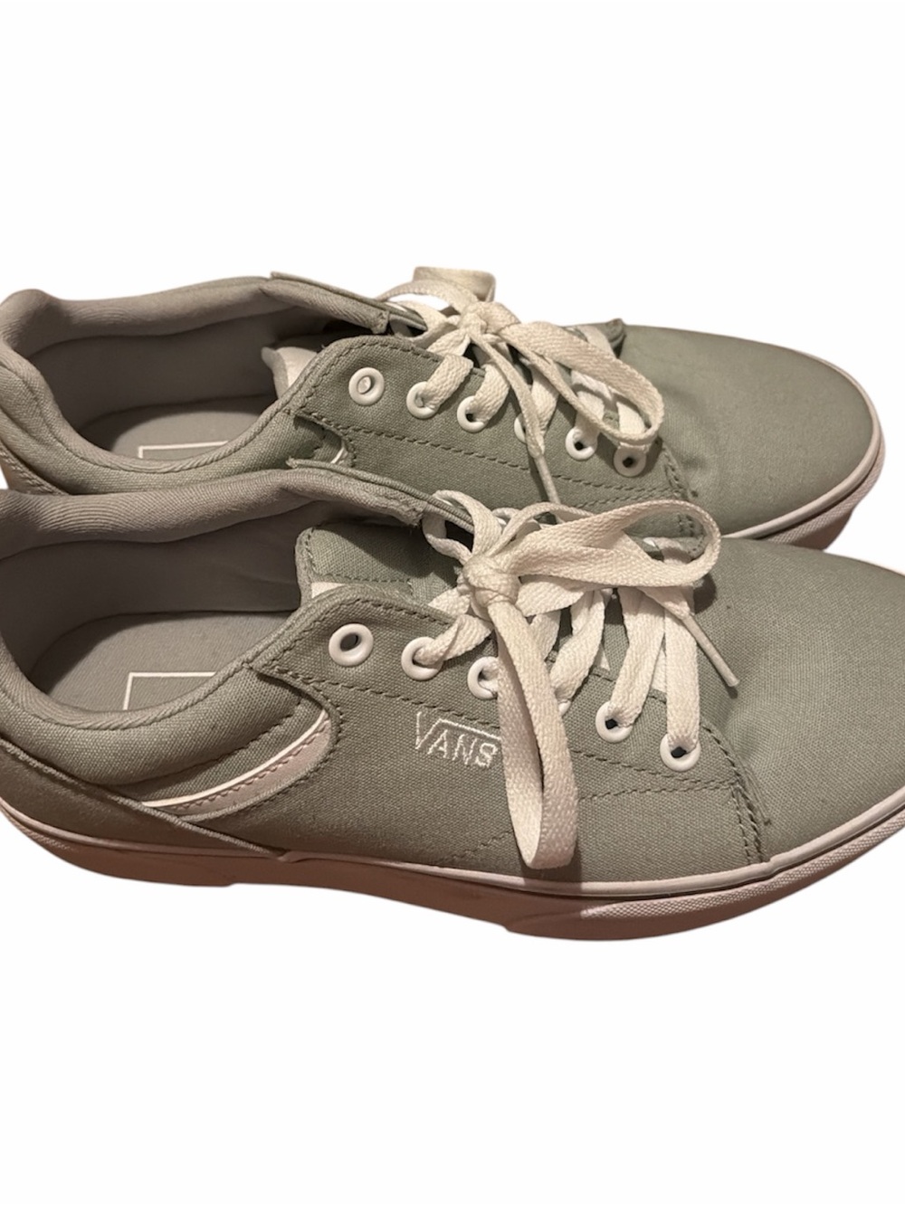 NWOT Vans Light Sage Platform Sneakers with White Midsole - Picture 3 of 8